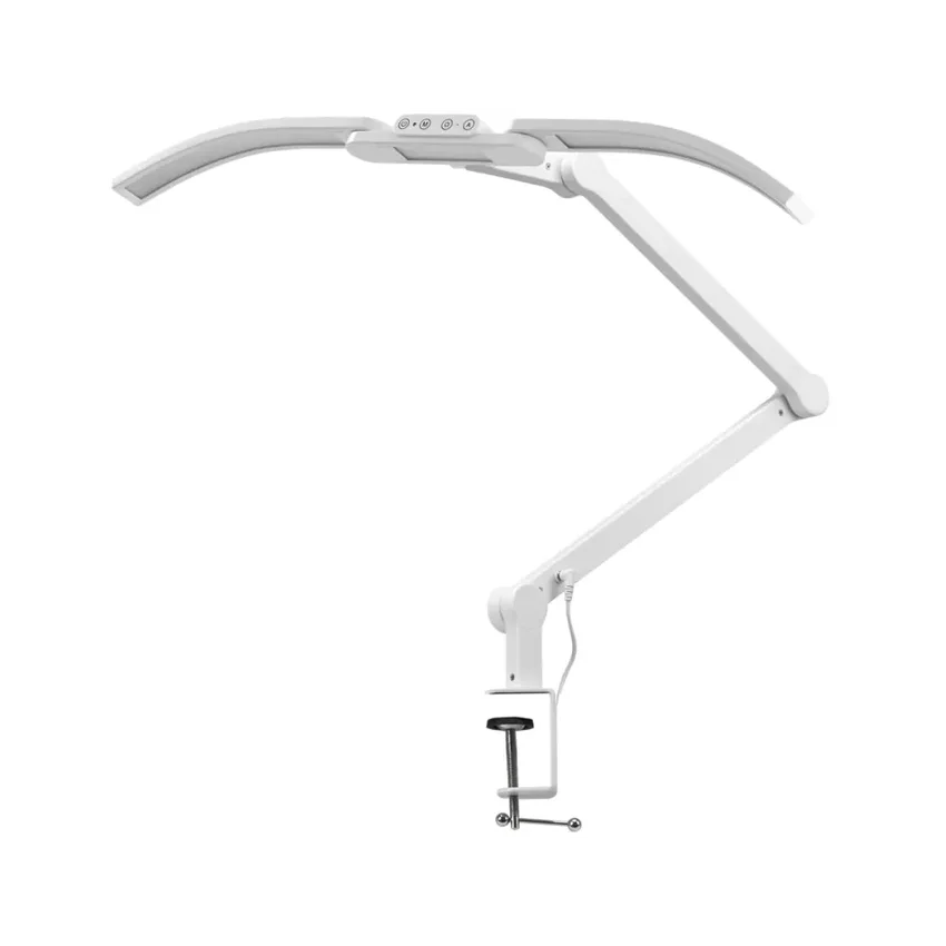 Lampa do manicure Glow L05 wygięta do ustawienia na blacie stołu, biała
