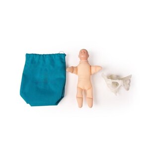 Miniaturowa miednica z lalką porodową