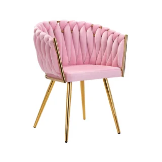 Fotel do makijażu 4Rico Velvet QS-GW06G – różowy