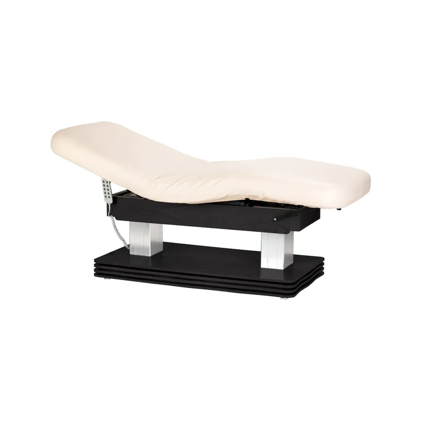 Łóżko wypoczynkowe SPA Sillon Comfort w kolorze kremowym z czarną podstawą