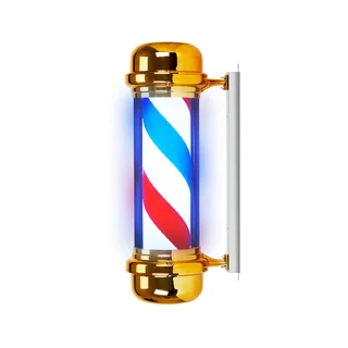 Lampa Barber Pole podświetlana fryzjerska BB-02 złota duża