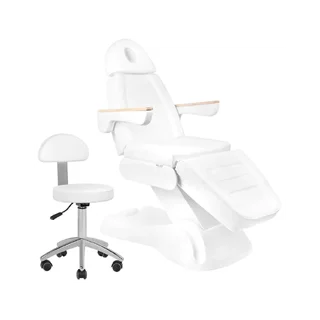 Fotel zabiegowy lux 273b + stołek 304 biały